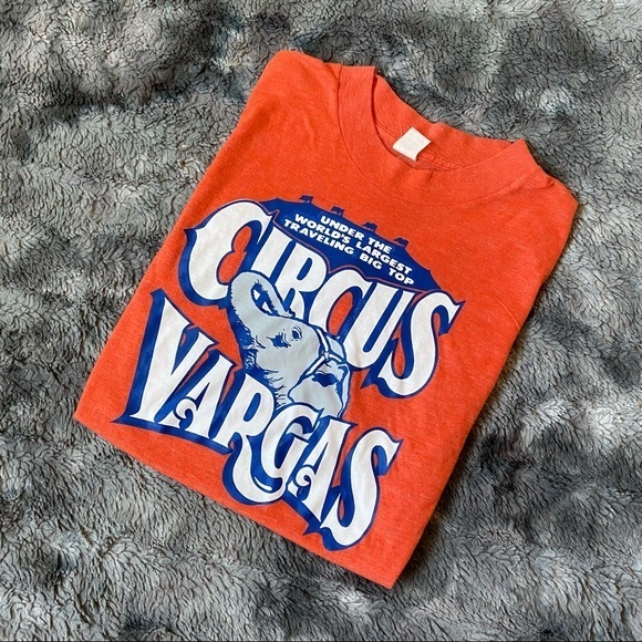 Vtg Circus Vargas Elephant Souvenir Tee